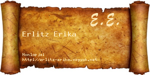 Erlitz Erika névjegykártya